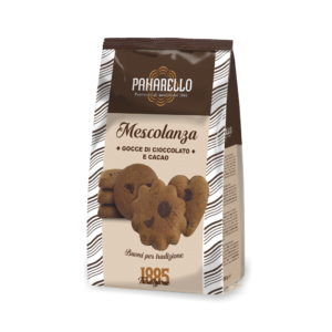 Mescolanza con gocce di cioccolato e cacao