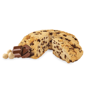 Pandolce basso cioccolato e nocciola aperto